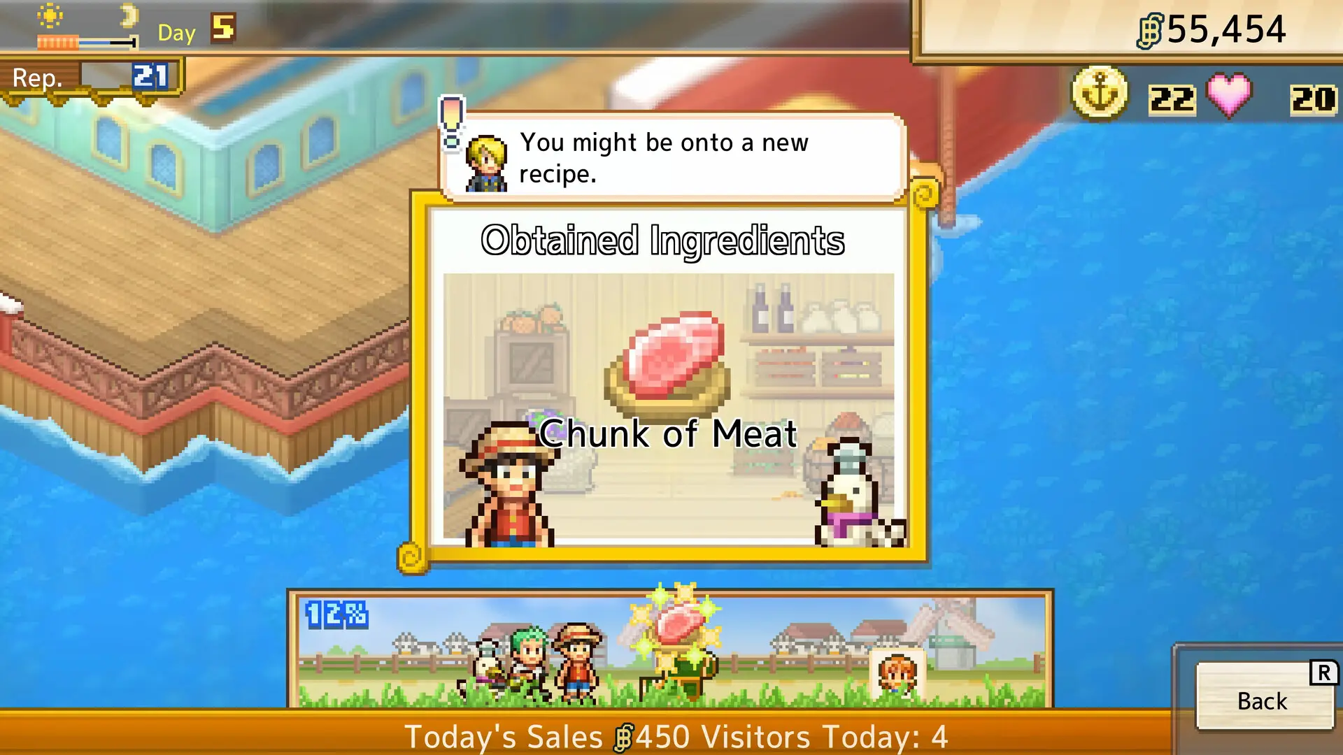 Official Steam screenshot of characters gathered in the restaurant